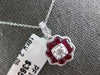 1.13CT DIAMOND & AAA RUBY 18KT WHITE GOLD ROUND FILIGREE FLOWER FLOATING PENDANT