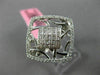 ESTATE LARGE .68CT ROUND PRINCESS DIAMOND 18K WHITE GOLD 3D SQUARE OPEN FUN RING