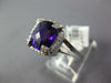 LARGE 3.66CT DIAMOND & AAA AMETHYST 14KT WHITE GOLD 3D CUSHION FILIGREE FUN RING