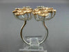 ESTATE LARGE 1.70CT ROUND & BAGUETTE DIAMOND 14KT WHITE & ROSE GOLD FLOWER RING