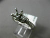 .6CT DIAMOND 14K WHITE GOLD 3 STONE FILIGREE MILGRAIN SEMI MOUNT ENGAGEMENT RING