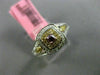 ESTATE GIA .44CT DIAMOND 18KT TRI COLOR GOLD 3D SQUARE HALO ENGAGEMENT RING