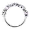 ESTATE WIDE .57CT DIAMOND 18K WHITE GOLD MULTI CIRCULAR BEZEL SEMI ETERNITY RING