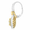 GIA 2.6CT WHITE & FANCY YELLOW DIAMOND 18K 2TONE GOLD LEVERBACK HANGING EARRINGS