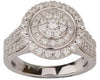 ESTATE LARGE 1.0CT DIAMOND 14KT WHITE GOLD 3D CLUSTER FLOWER FILIGREE LOVE RING