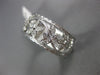 ANTIQUE .42CT DIAMOND 14KT WHITE GOLD 3D FLOWER FILIGREE ETERNITY RING #22243