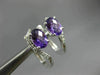 ESTATE 1.28CT DIAMOND & AMETHYST 18K WHITE GOLD SWIRL LEVERBACK HANGING EARRINGS