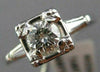 ANTIQUE OLD MINE .54CT ROUND CUT DIAMOND 14KT WHITE GOLD ENGAGEMENT RING #22209