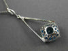 ESTATE LARGE 4.52CT DIAMOND & AAA BLUE TOPAZ 14KT WHITE GOLD TRIANGULAR PENDANT
