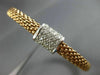ESTATE .24CT DIAMOND 14K ROSE GOLD 3D RECTANGULAR WOVEN FLEXIBLE BANGLE BRACELET