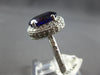 LARGE 3.89CT DIAMOND & AAA AMETHYST 14KT WHITE GOLD OVAL & ROUND ENGAGEMENT RING
