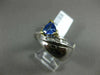 ESTATE WIDE 1.26CT DIAMOND & TRILLION TANZANITE 14KT 2 TONE GOLD SEMI BEZEL RING