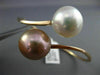 ESTATE LARGE AAA WHITE & PINK SOUTH SEA PEARL 18K ROSE GOLD LOVE BANGLE BRACELET