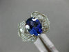 ESTATE LARGE 3.58CT DIAMOND & AAA OVAL TANZANITE 14KT WHITE GOLD ENGAGEMENT RING