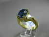 ESTATE LARGE 5.20CT DIAMOND & SAPPHIRE 18KT YELLOW GOLD 3 STONE ENGAGEMENT RING