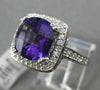 ESTATE LARGE 4.52CTW DIAMOND & AAA AMETHYST 14KT WHITE 3D FILIGREE COCKTAIL RING