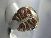 EXTRA LARGE 24.06CT DIAMOND CITRINE & RUBY 14KT WHTIE GOLD 3D BUTTERFLY FUN RING