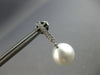 .16CT DIAMOND & AAA TAHITIAN PEARL 18K WHITE GOLD JOURNEY BAR HANGING EARRINGS