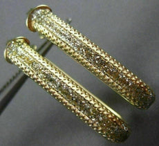 ESTATE 14KT WHITE & YELLOW GOLD CLASSIC RECTANGULAR HOOP EARRINGS #26098