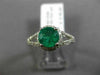 ESTATE 1.39CT DIAMOND & AAA COLOMBIAN EMERALD 14KT WHITE GOLD 3D ENGAGEMENT RING
