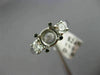 ESTATE .50CT DIAMOND 14KT WHITE GOLD 3 STONE SEMI MOUNT ENGAGEMENT RING #342