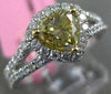 GIA 1.60CT WHITE & FANCY YELLOW DIAMOND 18KT 2 TONE GOLD 3D HALO ENGAGEMENT RING