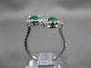 ESTATE 2.93CT DIAMOND & AAA EMERALD 14KT WHITE GOLD 3D OVAL 3 STONE TENSION RING