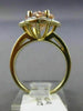 LARGE 4.64CT DIAMOND & AAA PEAR MORGANITE 14K 2 TONE GOLD FLOWER ENGAGEMENT RING