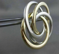 ANTIQUE LARGE 14K WHITE YLW GOLD CLETIC KNOT PIN BROOCH #20843