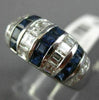 WIDE 2.52CT DIAMOND & AAA SAPPHIRE 18K WHITE GOLD 3D MULIT ROW ANNIVERSARY RING