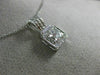 ANTIQUE .45CT DIAMOND 14KT WHITE GOLD 3D SQUARE CLUSTER FILIGREE PENDANT #15024