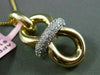 ESTATE LARGE .40CT DIAMOND 14K WHITE & YELLOW GOLD 3D PAVE BOW LOVE KNOT PENDANT