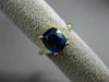 ESTATE LARGE 5.20CT DIAMOND & SAPPHIRE 18KT YELLOW GOLD 3 STONE ENGAGEMENT RING