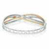 ESTATE WIDE 1.04CT DIAMOND 14KT TRI COLOR GOLD 3D CRISS CROSS BANGLE BRACELET