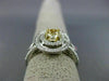 ESTATE LARGE GIA 1.14CT DIAMOND 18KT TWO TONE GOLD HALO FILIGREE ENGAGEMENT RING