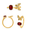 1.39CT DIAMOND & AAA RUBY 14KT YELLOW GOLD 3D OVAL BUTTERFLY SOLITAIRE LOVE RING