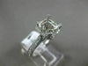 ESTATE .48CT DIAMOND 18K WHITE GOLD 3/4 ETERNITY HALO SEMI MOUNT ENGAGEMENT RING