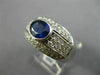 LARGE 3.37CT DIAMOND & AAA SAPPHIRE 14K WHITE GOLD OVAL ENGAGEMENT RING #25890