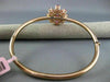 ESTATE LARGE 5.10CT DIAMOND & RUBY 14KT ROSE GOLD FLOWER CLASSIC BANGLE BRACELET
