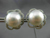ESTATE LARGE .60CT DIAMOND & AAA SOUTH SEA PEARL 18K WHITE GOLD FLOWER EARRINGS