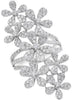 ESTATE LARGE 2.64CT DIAMOND 18KT WHITE GOLD 3D MULTI FLOWER FUN RING