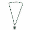GIA CERTIFIED LARGE 28.47CT DIAMOND & AAA EMERALD 18KT WHITE GOLD HALO NECKLACE