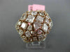 ESTATE LARGE 5.29CT WHITE & PINK DIAMOND 18KT 2 TONE GOLD 3D FLOWER CLUSTER RING