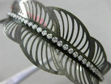ESTATE 1.25CT DIAMOND 14KT BLACK GOLD 3D MULTI LEAF HANDCRAFTED BANGLE BRACELET
