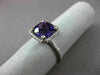 ESTATE 2.50CT DIAMOND & AAA EXTRA FACET AMETHYST 14KT WHITE GOLD 3D HALO RING