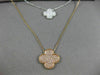 ESTATE LARGE 1.59CT WHITE & PINK DIAMOND 18KT WHITE & ROSE GOLD FLOWER NECKLACE
