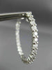 ESTATE LARGE 3.50CT DIAMOND 14K WHITE GOLD 3D CLASSIC DOUBLE SIDED HOOP EARRINGS