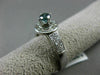 ESTATE 1.59CT WHITE & BLUE DIAMOND 14KT WHITE GOLD 3D SOLITAIRE ENGAGEMENT RING