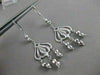 ESTATE 14KT WHITE GOLD LEVERBACK HANGING FILIGREE EARRINGS 64MM x 18MM #19421