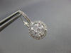 .86CT DIAMOND 18KT WHITE GOLD 3D CLUSTER HALO FLOWER LEVERBACK HANGING EARRINGS